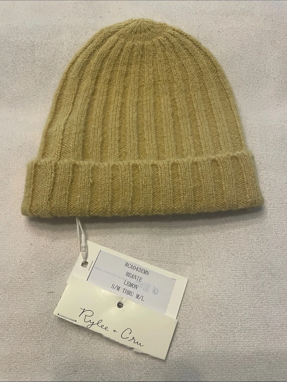 Rylee + Cru Lemon Ribbed Beanie